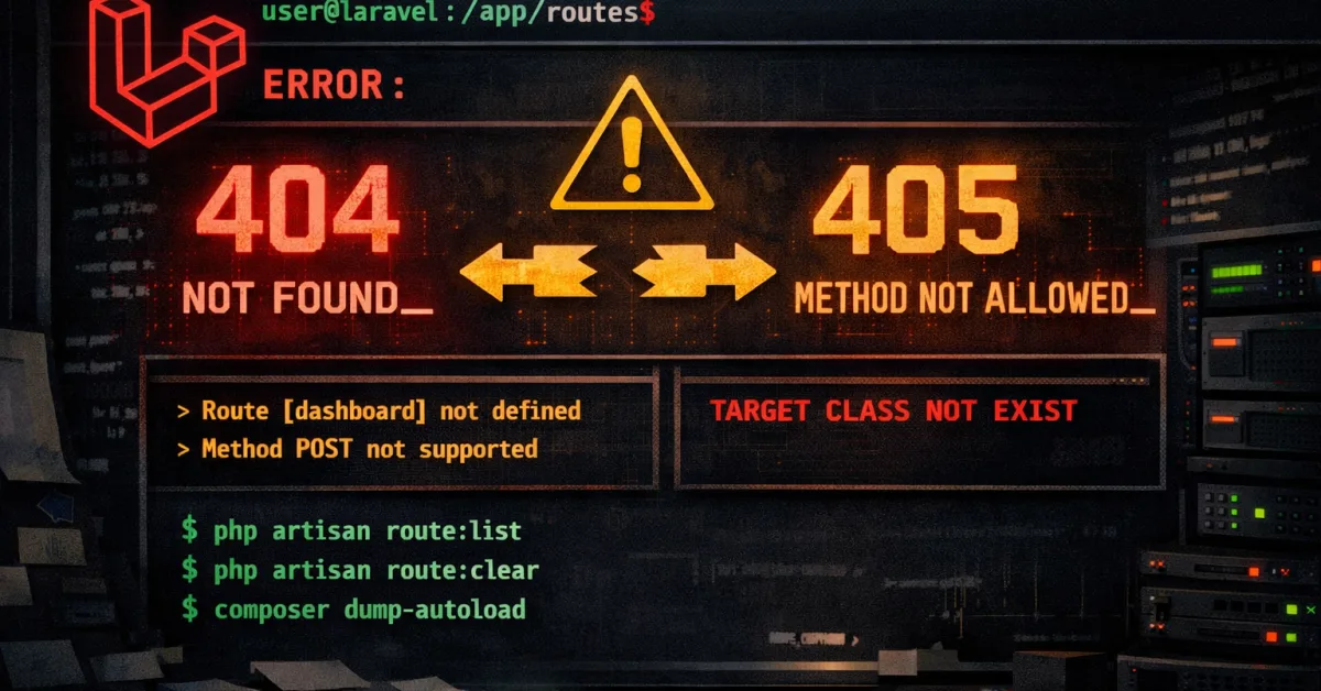 Laravel Route Not Working? Fix 404 & Method Not Allowed Errors (Step-by-Step Guide)
